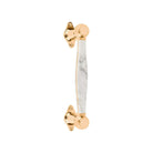 BOSCO LZ185MA pull handle brass unlacquered / Carrara marble in Brass Unlacquered / Carrara Marble