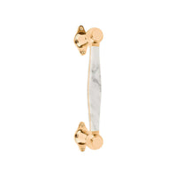 BOSCO LZ185MA pull handle brass unlacquered / Carrara marble in Brass Unlacquered / Carrara Marble