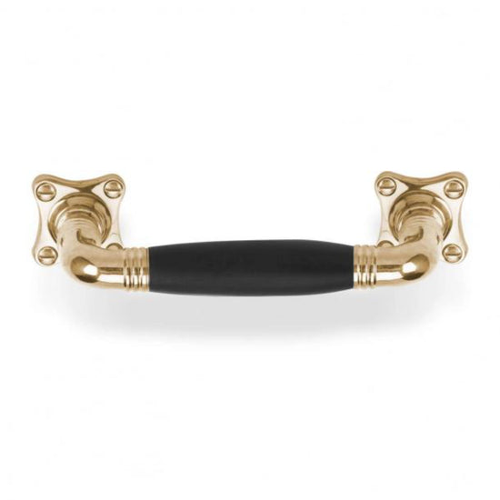 TIMELESS MG1934C pull handle brass unlacquered/ebony wood  in Brass Unlacquered / Ebony Wood