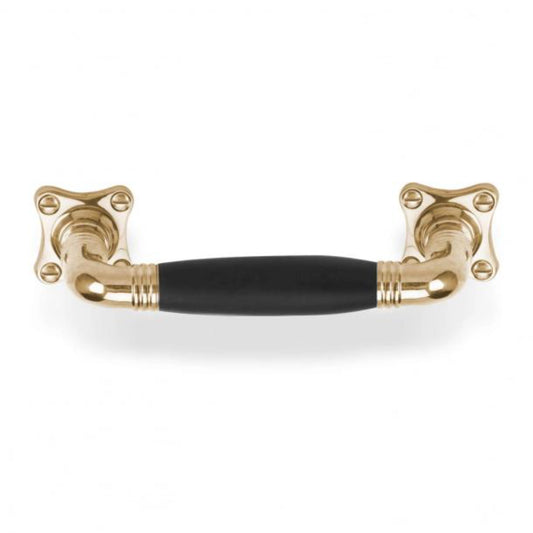 TIMELESS MG1934C pull handle brass unlacquered/ebony wood  in Brass Unlacquered / Ebony Wood
