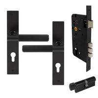 NIDO - Verge L/Plate Entrance Set E85 (KA) - Linear Knurl in Matt Black