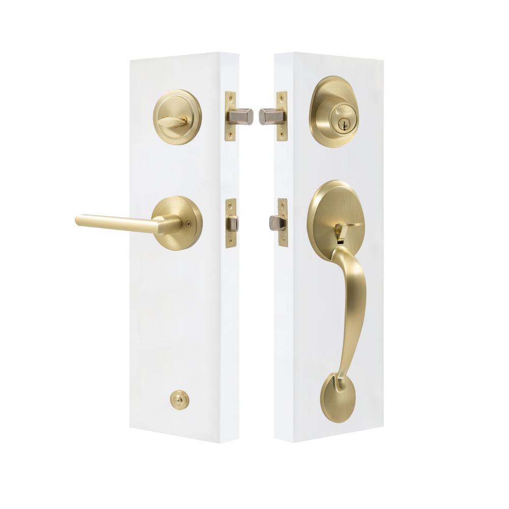 Gripset Oval with Lever in Matt Satin Brass
