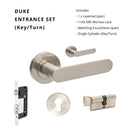 Duke Entrance Set - Includes 10090, 1143, 7020.2 & 1122 (60mm Key/Turn) in Brushed Nickel