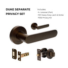 Duke Separate Privacy Set, includes 1131 & 7032 privacy kit in Ember Bronze