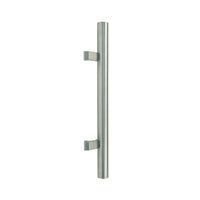 Round Offset Pull Handle, 600mm (400mm Crs) - Rear Fix in Satin Stainless