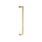 Duke Offset Pull Handle, 600mm Crs - Back to Back in Satin Brass
