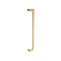 Duke Offset Pull Handle, 600mm Crs - Back to Back in Satin Brass