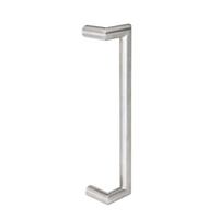 V23 Offset Pull Handle - 450mm Crs in Satin Stainless