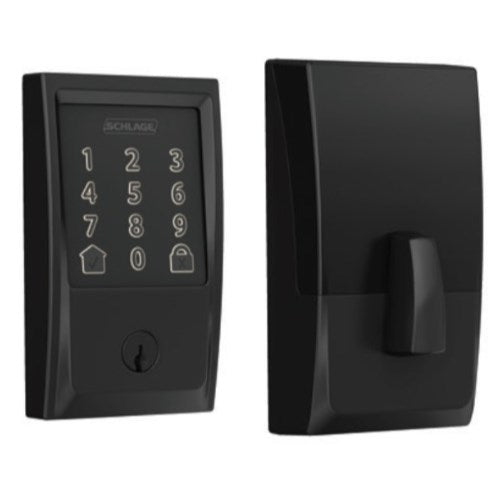 Schlage Encode Smart Wi-Fi Electronic Deadbolt Lockset. Smart Phone or PIN Entry. Door Thickness 40mm-90mm, Backset 60mm or 70mm. in Black