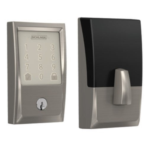 Schlage Encode Smart Wi-Fi Electronic Deadbolt Lockset. Smart Phone or PIN Entry. Door Thickness 40mm-90mm, Backset 60mm or 70mm. in Satin Nickel