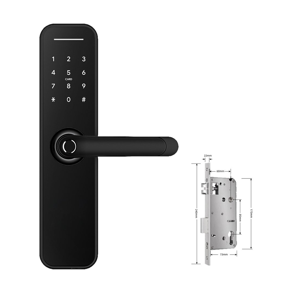 Digital Lever Entrance Set Black 60x85mm in Black