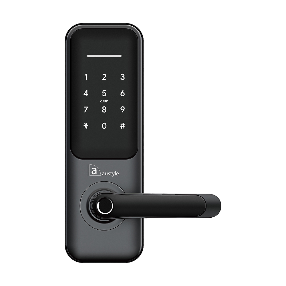Superior Brass Digital Lever Latch Set: 235x75mm — Matt Black