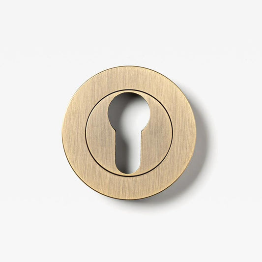 Escutcheon Euro Aged Brass 55mm Set in Aged Brass