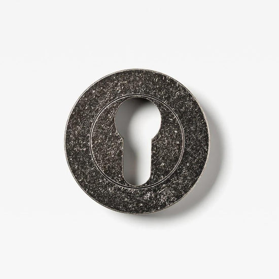 Escutcheon Euro Tumbled Nickel 55mm Set in Tumbled Nickel