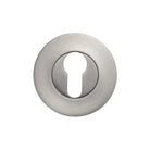 Momo EURO cylinder escutcheon set showing metallic finish and secure mounting details for door lock installation