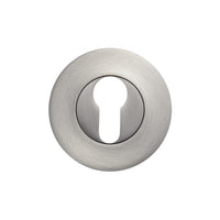 Momo EURO cylinder escutcheon set showing metallic finish and secure mounting details for door lock installation