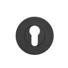 Momo EURO Cylinder Escutcheon Set with a sleek matte black finish, designed to cover and protect door cylinder hardware.