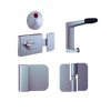 Essential Concealed SCP Kit- Contains; 3x 106C RHHO Gravity Hinges, 1x 300 Series Lockset, 1x 101C Bumper, 1x 202C Coat Hook & Universal Screw Fixings   in Satin Chrome