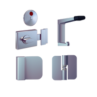 Essential Concealed SCP Kit- Contains; 3x 106C RHHO Gravity Hinges, 1x 300 Series Lockset, 1x 101C Bumper, 1x 202C Coat Hook & Universal Screw Fixings   in Satin Chrome