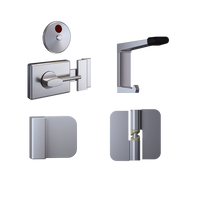 Essential Concealed SCP Ambulant Kit- Contains; 3x 106C RHHO Gravity Hinges, 1 x 300 AMB Indicator Set, 1x 101c Bumper, 1x 202C Coat Hook & Universal Screw Fixings   in Satin Chrome