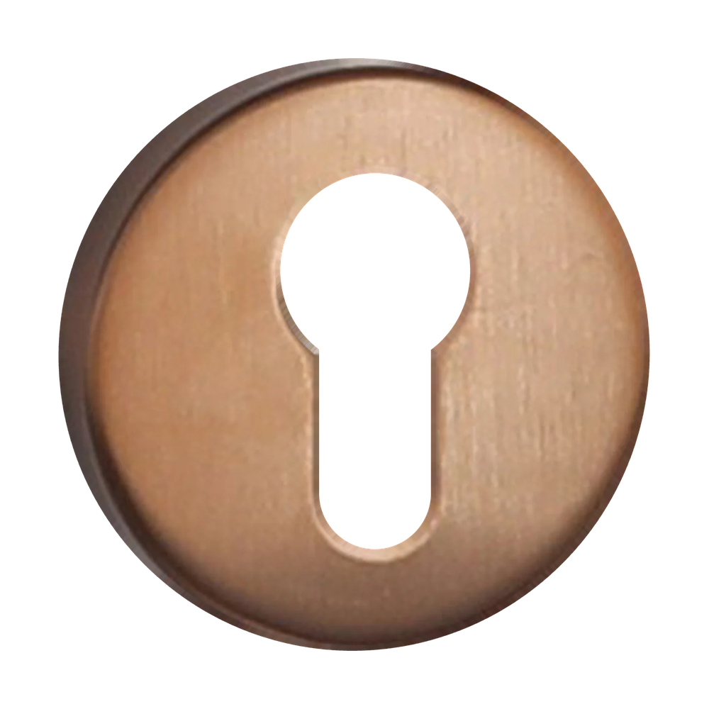 Architectural Euro Escutcheon Satin Rose Gold Bronze 52mm in Bronze PVD