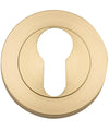 Escutcheon Euro Concealed Fix Round Pair Brushed Gold PVD D52xP10mm in Brushed Gold PVD