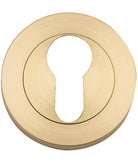 Escutcheon Euro Concealed Fix Round Pair Brushed Gold PVD D52xP10mm in Brushed Gold PVD