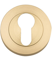 Escutcheon Euro Concealed Fix Round Pair Brushed Gold PVD D52xP10mm in Brushed Gold PVD