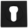 Escutcheon Euro Concealed Fix Square Pair Matt Black H52xW52xP10mm in Matt Black