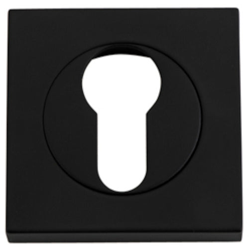 Escutcheon Euro Concealed Fix Square Pair Matt Black H52xW52xP10mm in Matt Black
