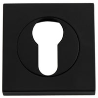 Escutcheon Euro Concealed Fix Square Pair Matt Black H52xW52xP10mm in Matt Black