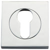 Escutcheon Euro Concealed Fix Square Pair Polished Chrome H52xW52xP10mm in Polished Chrome