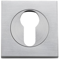 Escutcheon Euro Concealed Fix Square Pair Brushed Chrome H52xW52xP10mm in Brushed Chrome