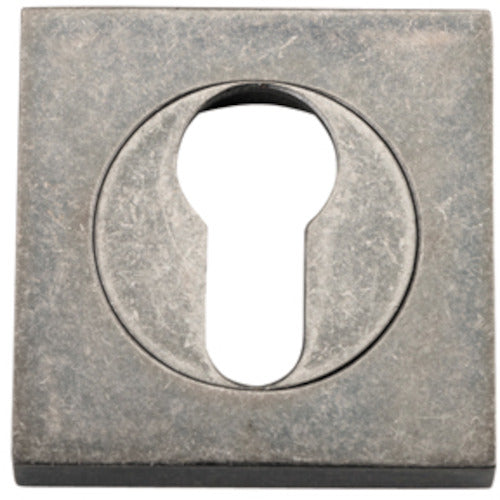 Escutcheon Euro Concealed Fix Square Pair Distressed Nickel H52xW52xP10mm in Distressed Nickel