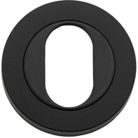 Escutcheon Oval Round Pair Matt Black D52xP10mm in Matt Black