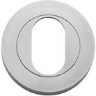 Escutcheon Oval Round Pair Brushed Chrome D52xP10mm in Brushed Chrome