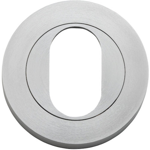 Escutcheon Oval Round Pair Brushed Chrome D52xP10mm in Brushed Chrome