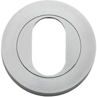 Escutcheon Oval Round Pair Brushed Chrome D52xP10mm in Brushed Chrome