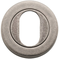 Escutcheon Oval Round Pair Distressed Nickel D52xP10mm in Distressed Nickel