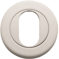 Escutcheon Oval Round Pair Satin Nickel D52xP10mm in Satin Nickel