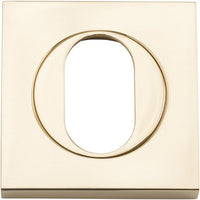 Escutcheon Oval Square Pair Polished Brass H52xW52xP10mm in Polished Brass