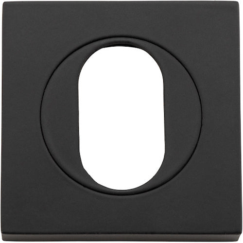Escutcheon Oval Square Pair Matt Black H52xW52xP10mm in Matt Black