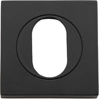 Escutcheon Oval Square Pair Matt Black H52xW52xP10mm in Matt Black