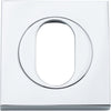 Escutcheon Oval Square Pair Polished Chrome H52xW52xP10mm in Polished Chrome
