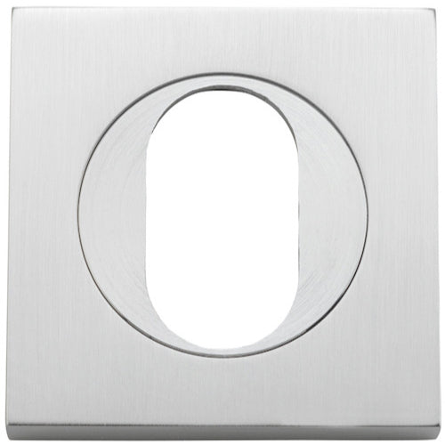 Escutcheon Oval Square Pair Brushed Chrome H52xW52xP10mm in Brushed Chrome