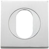 Escutcheon Oval Square Pair Brushed Chrome H52xW52xP10mm in Brushed Chrome