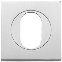 Escutcheon Oval Square Pair Brushed Chrome H52xW52xP10mm in Brushed Chrome