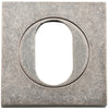 Escutcheon Oval Square Pair Distressed Nickel H52xW52xP10mm in Distressed Nickel