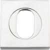 Escutcheon Oval Square Pair Polished Nickel H52xW52xP10mm in Polished Nickel
