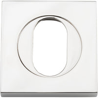 Escutcheon Oval Square Pair Polished Nickel H52xW52xP10mm in Polished Nickel
